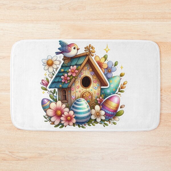 Item preview, colorful birdhousel Easter cute sticker designed and sold by Expressions-Sel.