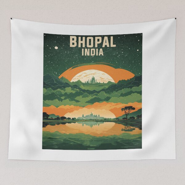 Artikelvorschau, Bhopal Indien Sternennacht Vintage Reisetourismus entworfen und verkauft von TravelersGems.