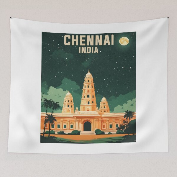 Artikelvorschau, Chennai Indien Sternennacht Vintage Reisetourismus entworfen und verkauft von TravelersGems.