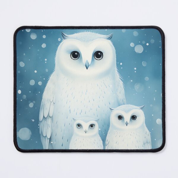 Item preview, Cute Snowy Owl Family Print, Winter Wall Art designed and sold by madtoyman.