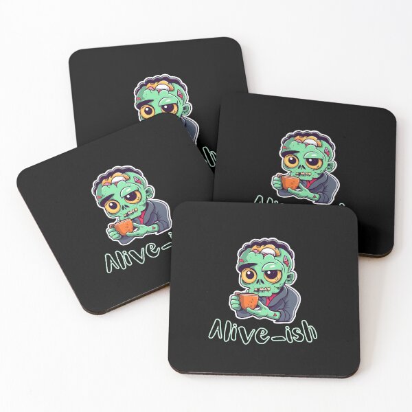 Item preview, Alive-ish Coffee Zombie. Funny office zombie drinkig coffee designed and sold by slicksquid.