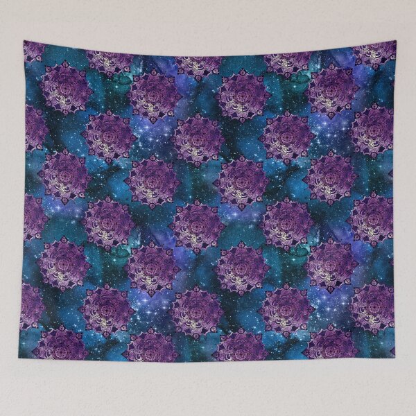 Item preview, Teal Blue and Purple Universe Mandala  designed and sold by darkskydelights.