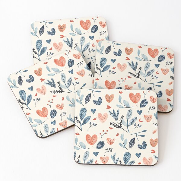 Item preview, Retro Cottagecore Hearts and Leaves designed and sold by Lily-and-Lyle.