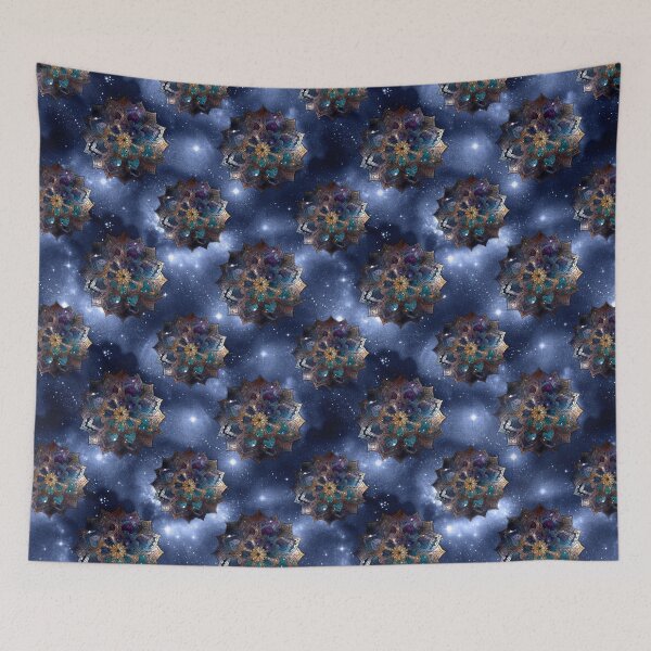 Item preview, Blue, Teal, Gold and Purple Universe Mandala  designed and sold by darkskydelights.