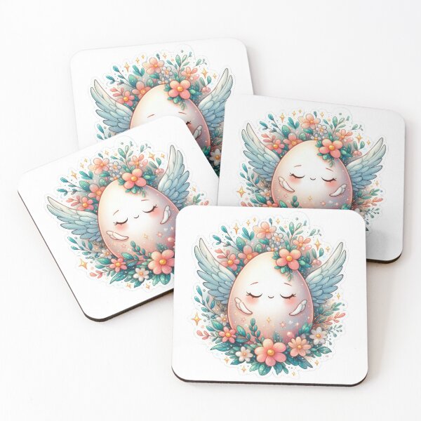 Item preview, easter egg with wings and flowers Easter cute sticker designed and sold by Expressions-Sel.