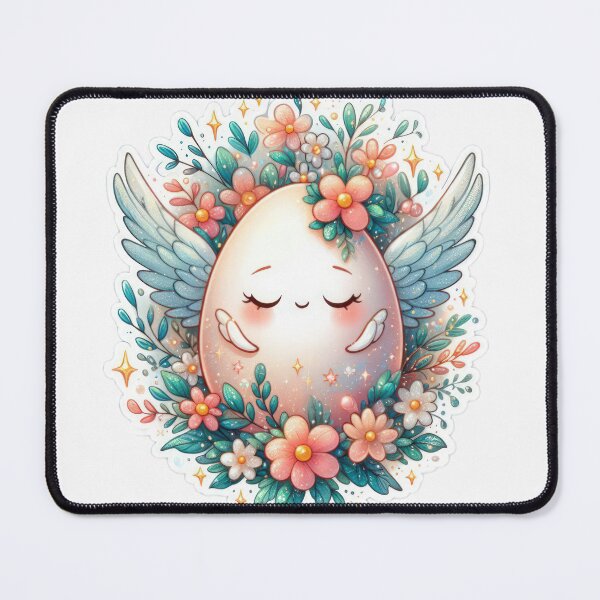 Item preview, easter egg with wings and flowers Easter cute sticker designed and sold by Expressions-Sel.