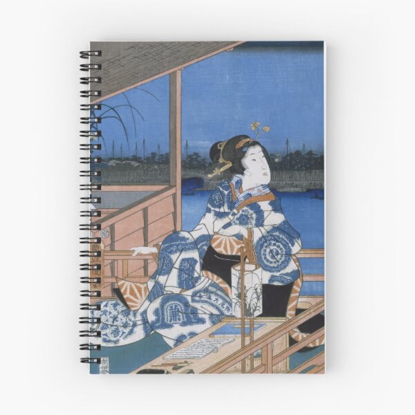 Artikelvorschau, Mondscheinansicht von Tsukuda mit Dame auf einem Balkon, aus der Serie Modischer Genji | Utagawa Hiroshige entworfen und verkauft von TeeARTHY.