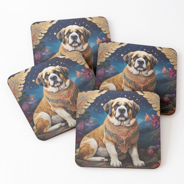 Item preview, Golden Floral St Bernard designed and sold by NeatThingLover.