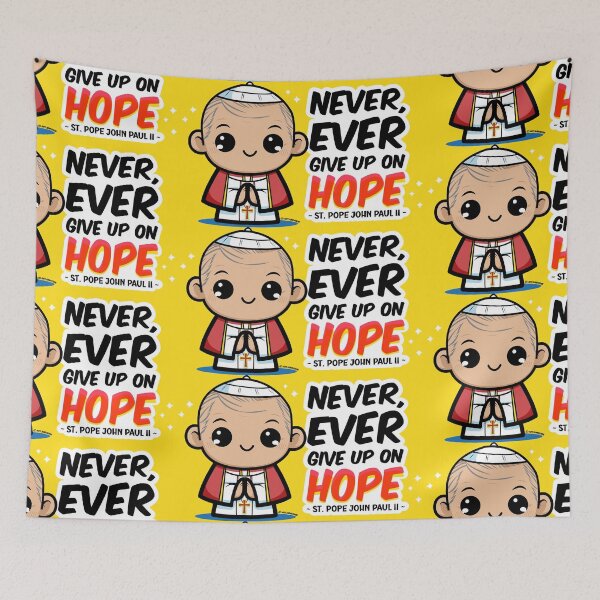 Item preview, St. Pope John Paul II Never Ever Give Up on Hope Kawaii (Cute) designed and sold by artjuniverse.