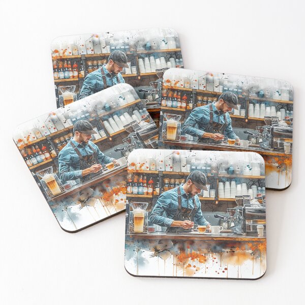 Item preview, Artistic Barista Creates Detailed Watercolor Coffee Art designed and sold by Shirtastically.
