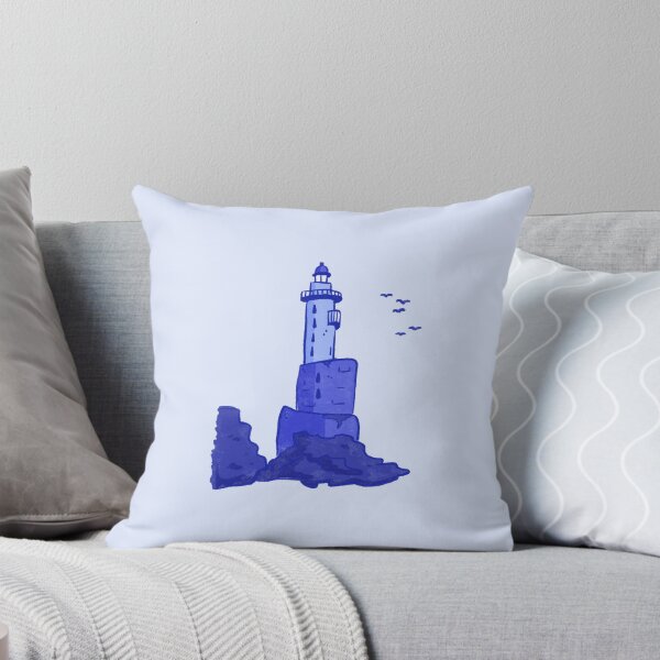 Item preview, Lighthouse landscape, blue monochrome designed and sold by rizdrawings.