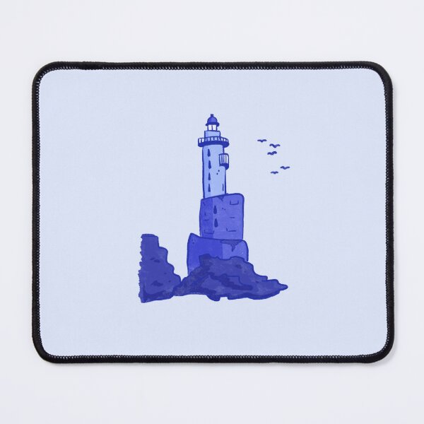 Item preview, Lighthouse landscape, blue monochrome designed and sold by rizdrawings.