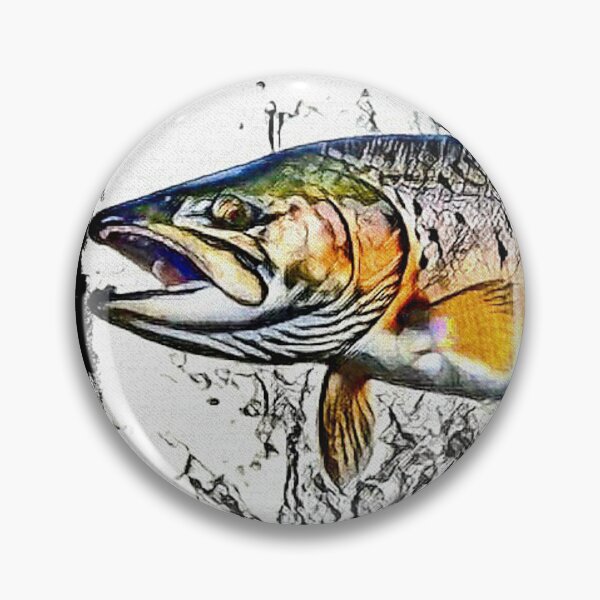 Item preview, Salmon fish Trout - fish lover - gift for fisherman - fly fishing designed and sold by artbyjames.