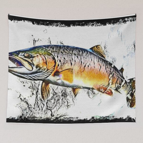 Item preview, Salmon fish Trout - fish lover - gift for fisherman - fly fishing designed and sold by artbyjames.