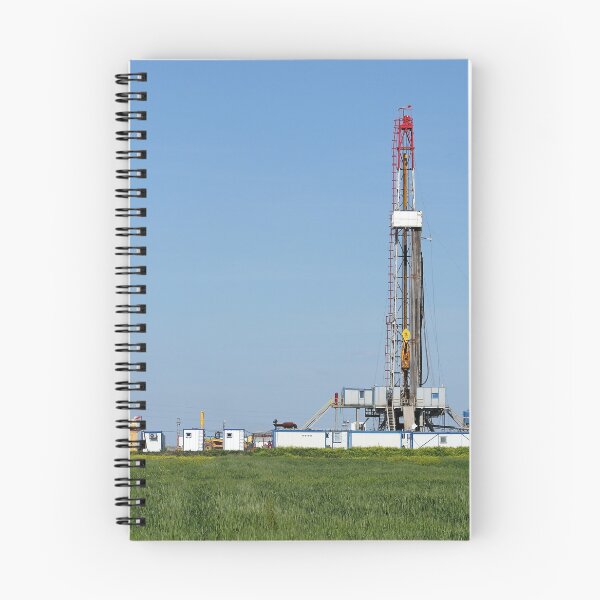 Item preview, land oil drilling rig on green wheat field designed and sold by goceris.