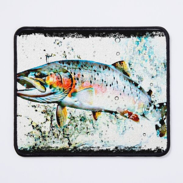 Item preview, Rainbow trout jumping - salmon fishing - fly fishing designed and sold by artbyjames.