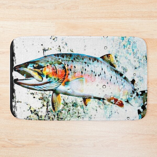 Item preview, Rainbow trout jumping - salmon fishing - fly fishing designed and sold by artbyjames.