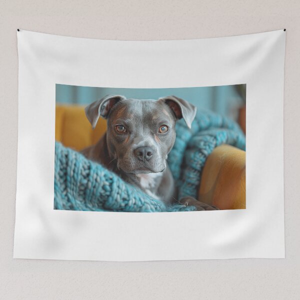 Item preview, Modern Living Room with Cyan Accents and Playful Pup designed and sold by Shirtastically.