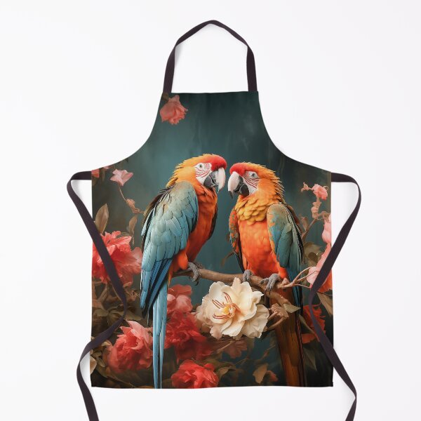 Item preview, "Parrots on Flowered Branch" designed and sold by MacroArtHub.