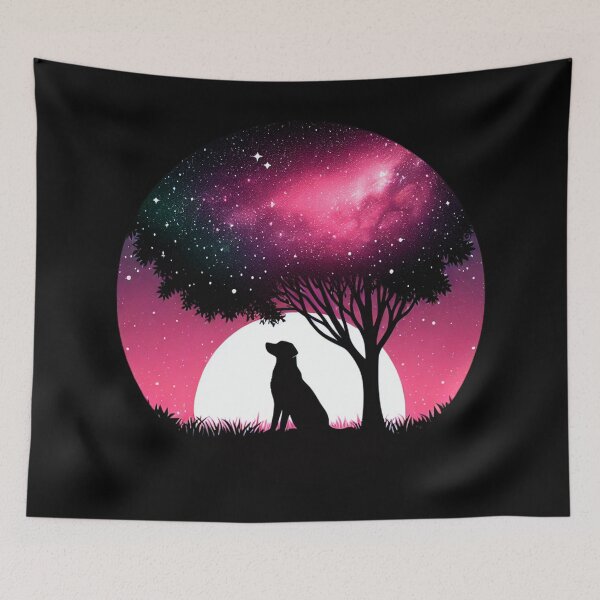 Item preview, A silhouette of a dog sitting under a tree designed and sold by perfect-radius.