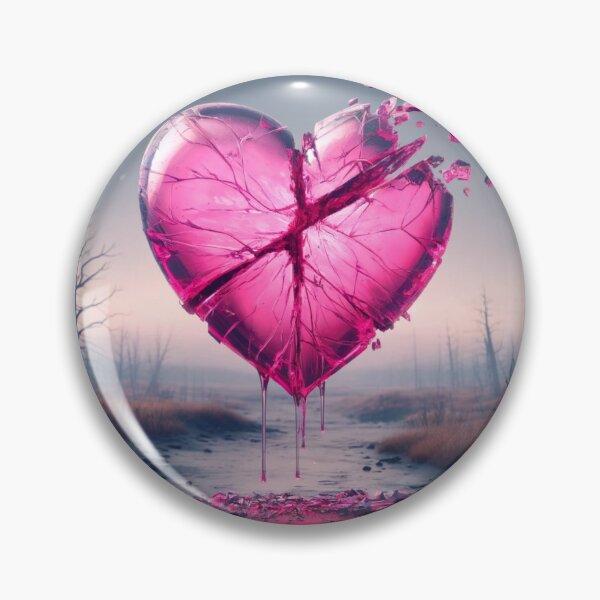 Item preview, Pink Shattering Heart in an Abandoned World designed and sold by BashBoxBoutique.