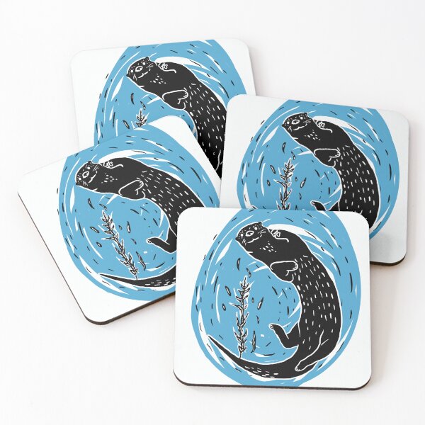 Item preview, Otter linocut-style designed and sold by Han44.