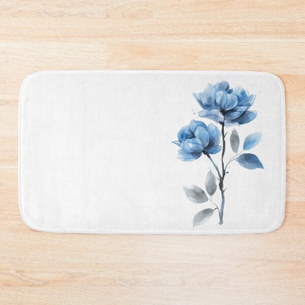 Item preview, Blue Flowers Illustration Watercolors Weddings Anniversary designed and sold by FernLiz.