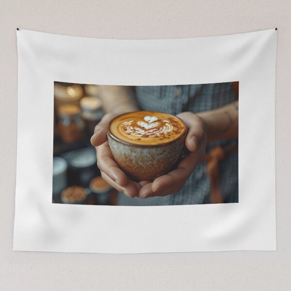 Item preview, Expert Barista Creating Beautiful Latte Art in a Busy Coffee House designed and sold by Shirtastically.