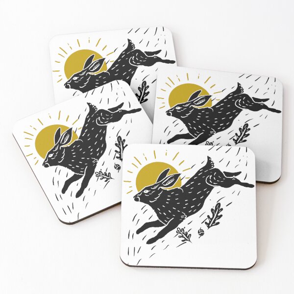 Item preview, Hare linocut-style designed and sold by Han44.