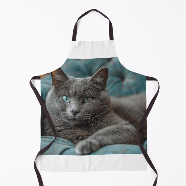 Item preview, Trendy Grey Feline in Cyan Eyes Parlor Setting designed and sold by Shirtastically.