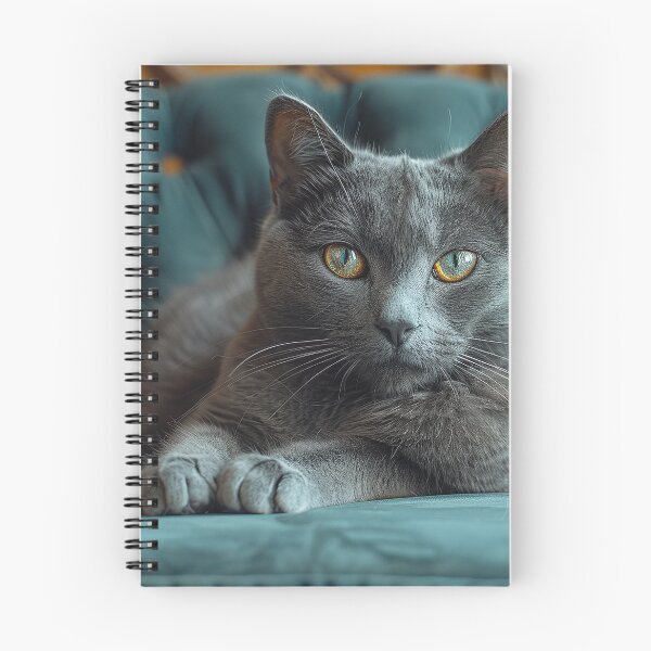 Item preview, Relaxed Grey Cat with Cyan Eyes in a Parlor designed and sold by Shirtastically.