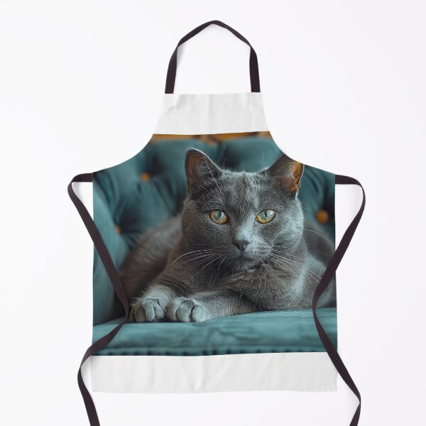 Item preview, Relaxed Grey Cat with Cyan Eyes in a Parlor designed and sold by Shirtastically.