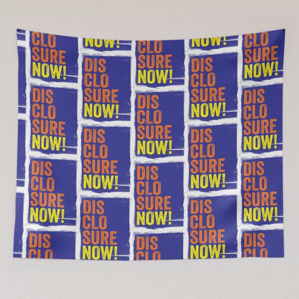 Item preview, DISCLOSURE NOW! TYPOGRAPHIC SLOGAN - FOR UFO / UAP BELIEVERS! designed and sold by Clifford Hayes.