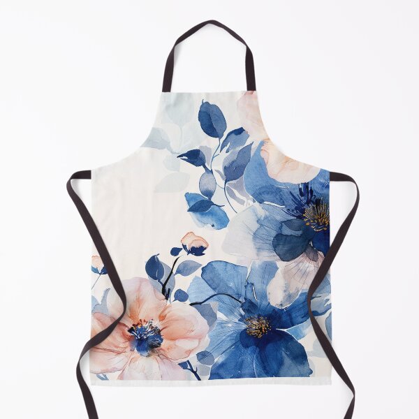 Item preview, Blue Peach Blooms Watercolor Flowers designed and sold by SellingWSarah17.