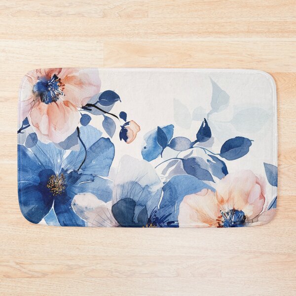 Item preview, Blue Peach Blooms Watercolor Flowers designed and sold by SellingWSarah17.