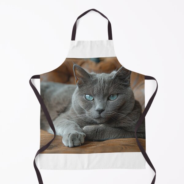 Item preview, Captivating Grey Cat with Cyan Eyes in Antique Parlor designed and sold by Shirtastically.
