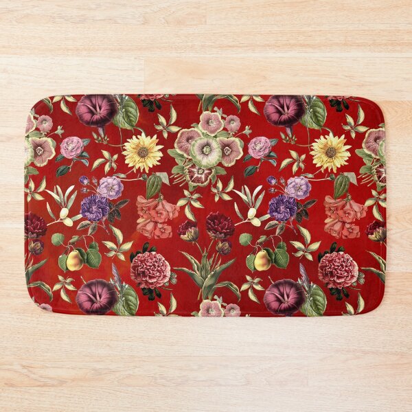 Artikelvorschau, Vintage Blumen und Rosen exotischen Sommergarten, botanische Muster, florale Illustration, bunten roten Vintage floral entworfen und verkauft von ZeinabTaha.