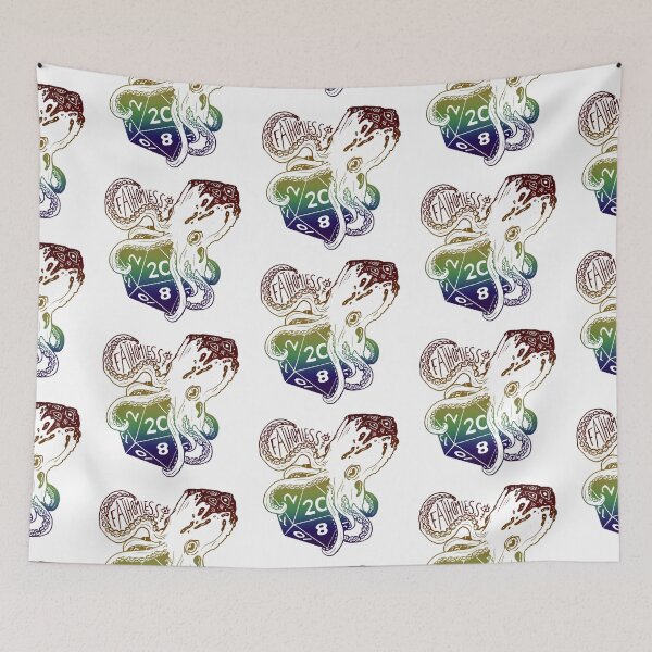 Item preview, Tentacle dice: Dnd fathomless subclass d20 (dark rainbow text) designed and sold by TheDoodlemancer.