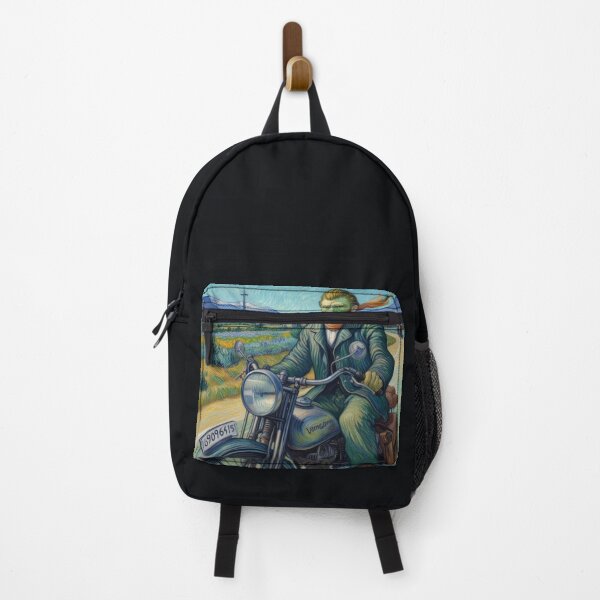 Item preview, Van Gogh on Motorcycle Funny Self Portrait painting designed and sold by ArtUnova.