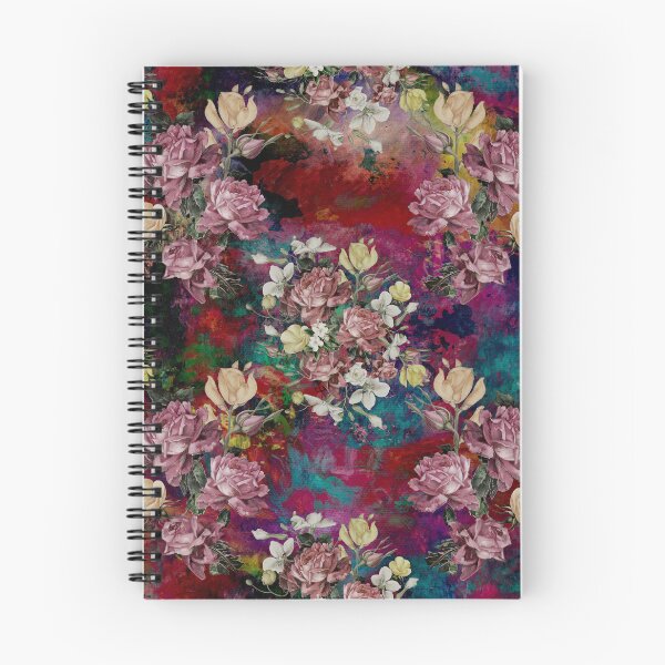 Artikelvorschau, Farbenfrohe Blumen und Rosen exotischen Sommergarten, botanisches Muster, florale Illustration, bunte rote Vintage-Blumen entworfen und verkauft von ZeinabTaha.