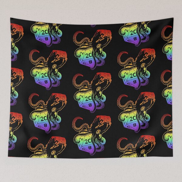 Item preview, Tentacle dice: Dnd fathomless subclass d20 (bright rainbow) designed and sold by TheDoodlemancer.