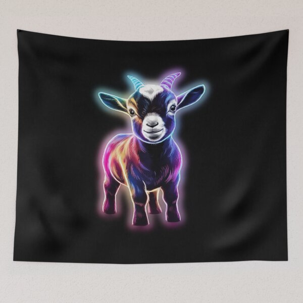 Item preview, Small Young Little Cute Baby Goat Neon designed and sold by JackJacek.