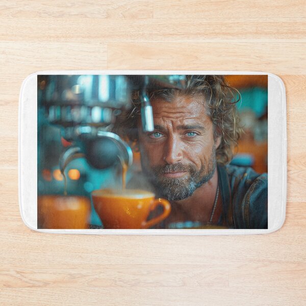 Item preview, Vintage Barista Prepares Artisanal Cappuccino at Old-Fashioned Coffee Roastery designed and sold by Shirtastically.