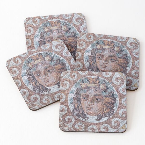 Item preview, Mosaic with the head of Dionyssos from a Roman Villa in Greece 150 -200 AC designed and sold by Photopat.