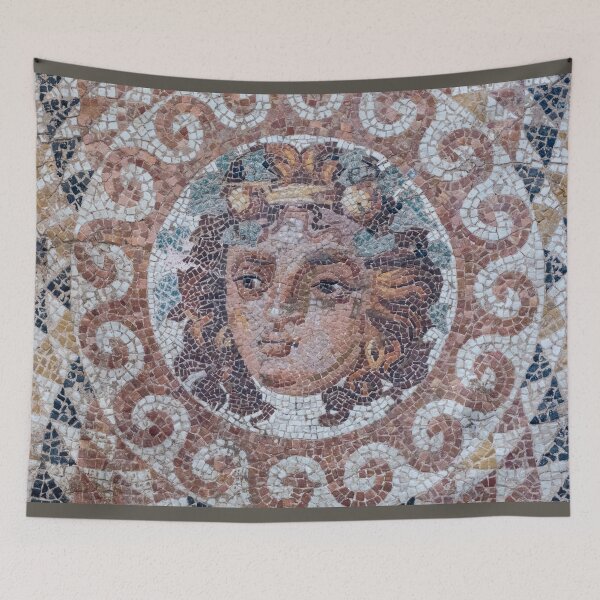 Item preview, Mosaic with the head of Dionyssos from a Roman Villa in Greece 150 -200 AC designed and sold by Photopat.