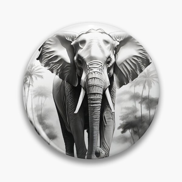 Item preview, Black and White Elephant family pencil drawing designed and sold by Pencil-Art.