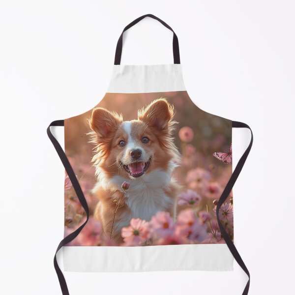 Item preview, Adorable Dog in a Pink-Violet Garden With a Trendy Butterfly designed and sold by Shirtastically.