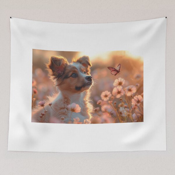 Item preview, Happiness Blooms: A Pup's Encounter With a Trendy Butterfly designed and sold by Shirtastically.