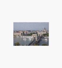 cruiser under Chain bridge Budapest Art Board