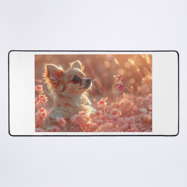 Item preview, Radiant Blossom Garden: A Cheerful Pup's Encounter With a Mesmerizing Butterfly designed and sold by Shirtastically.